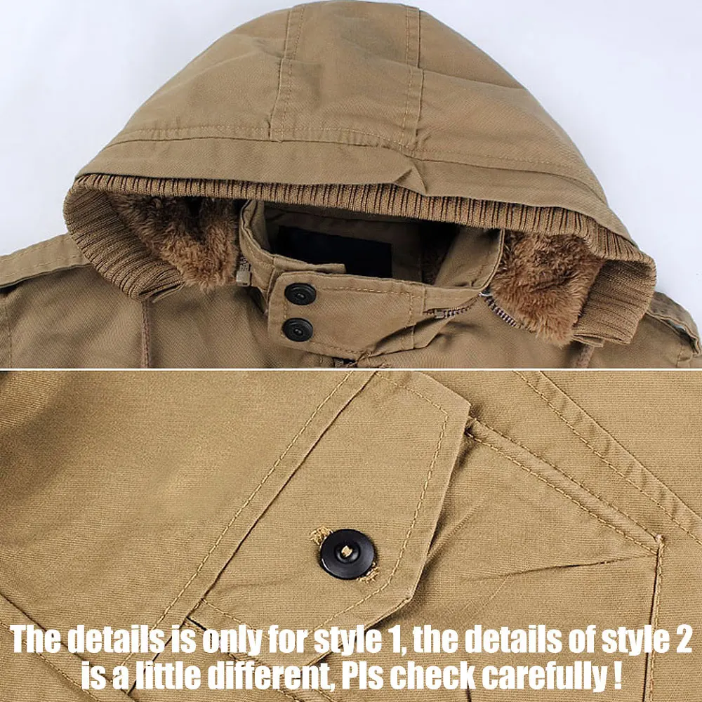Зимняя мужская куртка большого размера из хлопка, мужская куртка с капюшоном и воротником средней длины, плотная однотонная тонкая верхняя одежда на молнии, Азиатский размер S-6XL