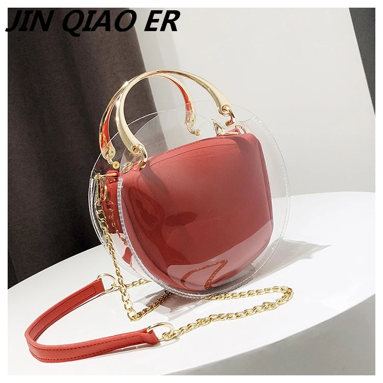 

bags handbags women famous brands Transparent Jelly bag woman 2018 New Personality chain small bag handheld oblique satchel bag