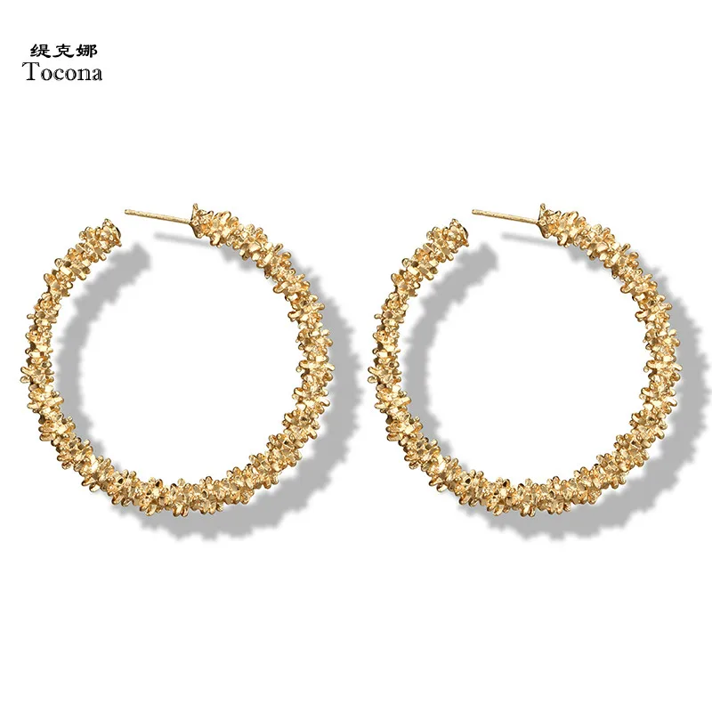 

Tocona Vintage Antique Gold Silver Circle Metal Drop Earrings Punk Alloy Dangle Earring Brincos for Women Statement Jewelry 4272