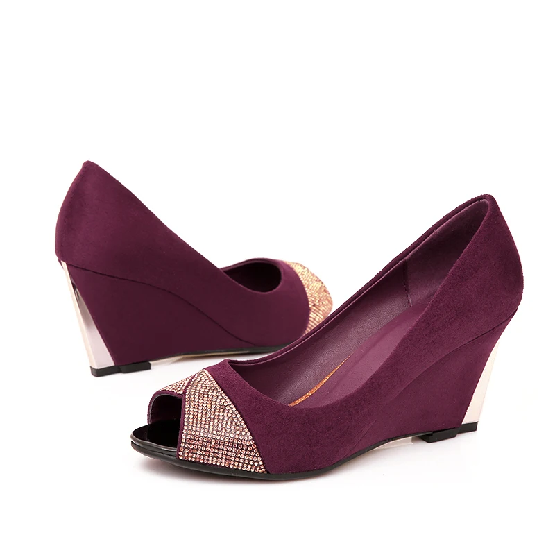

Sexy High Heels Peep Toe Pumps for Women New Arrival 2016 Fashion Wedges Casual Wedding Summer Shoes Size 34-41