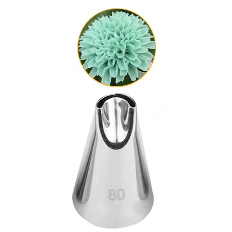 

#80 Chrysanthemum Nozzles For Cakes Fondant Decorating Pastry Icing Piping Tips Bakeware Kitchen Baking Tools