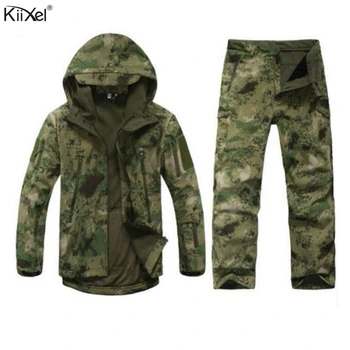 

Tad Tactical Gear Soft Shell Camouflage Outdoors Jacket Set Men Army Casual Waterproof Hunter Warm Clothes Military Hike Jacket