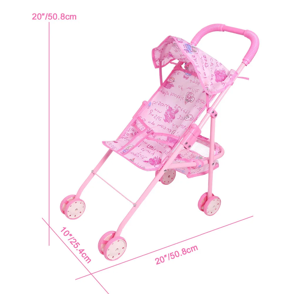 Carrinho de Criança Carrinho de Bebê Carrinho de Bebé Carrinhos para Bonecos Móveis para Crianças Presentes para Crianças Boneca Dobrável Bebê Seguro Fingiu Jogo Brinquedos 9 bonecas carrinhos fingidos jogar móveis de brinquedo