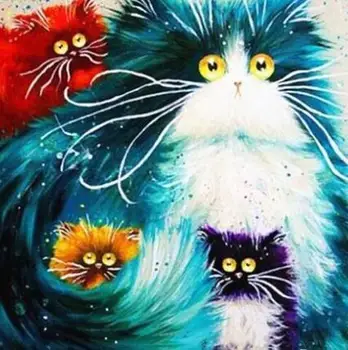 

5767 Color Cats - Paint by Numbers Kits for Adults DIY