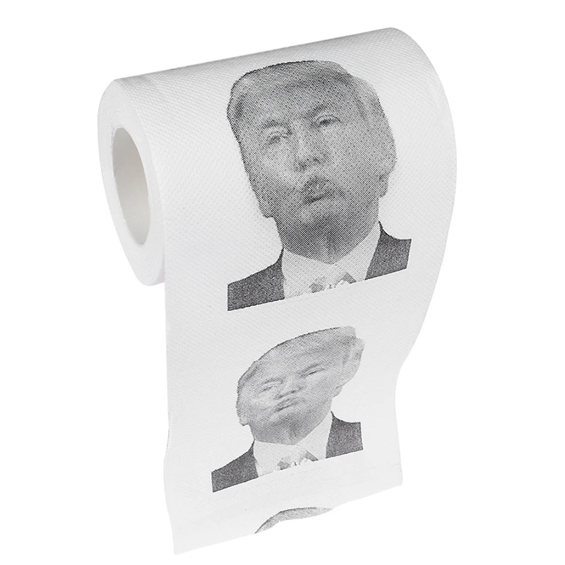 

1 Roll 40g Creative President Donald Trump Toilet Paper Humour Bathroom Prank Joke Fun Paper Tissue Roll Gag Joke Gift 2019 Hot