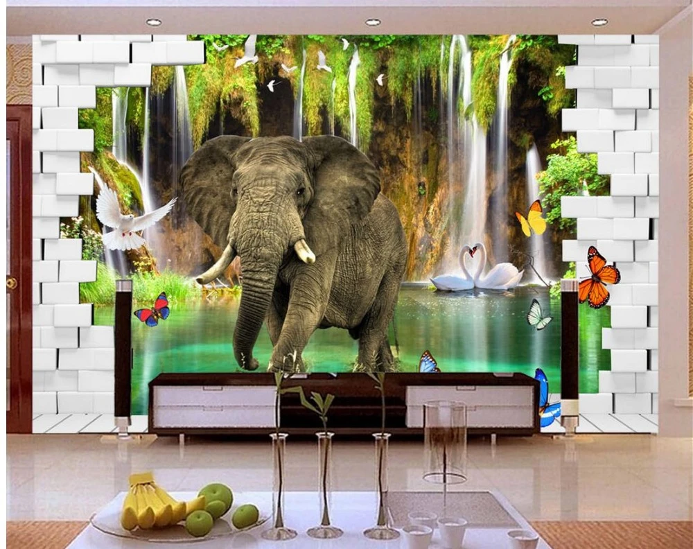 bofetada Lima reporte Fondo de pared de TV 3D, pintura decorativa de elefante, murales de pared,  papel tapiz|mural wallpaper|wall mural wallpaperphoto wall murals wallpaper  - AliExpress