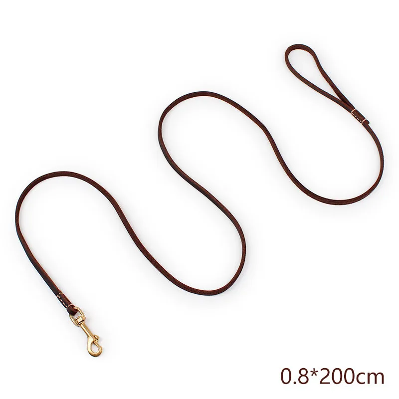 Genuine Cow Leather Pet Dog Leash Outdoor Walking Lead Puppy Leashes For Small Medium Dogs 150 200 CM Training Leads Dog Leash  (1)