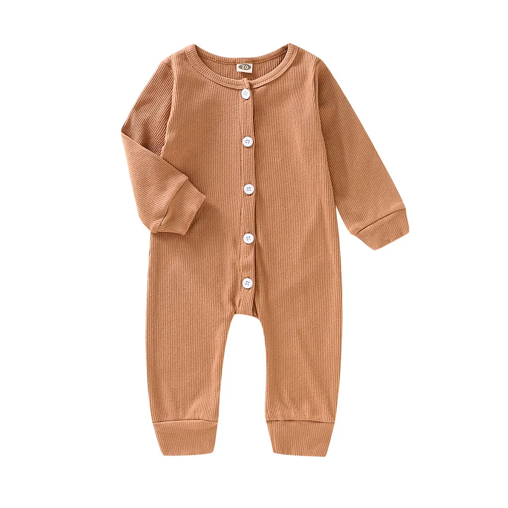 Детская одежда для новорожденных; женский комбинезон на пуговицах с длинными рукавами; Детский комбинезон; теплый комбинезон; детский зимний комбинезон;# N20 - Цвет: Brown