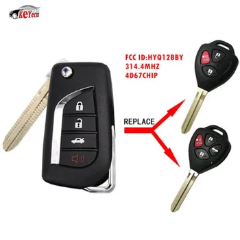 

KEYECU Replacement Modified Flip Remote Car Key Fob for Toyota Yaris Camry Rav4 4Runner Corolla FCC ID: HYQ12BBY G Chip