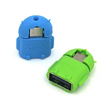 10 шт. милый робот Тип Мини Android OTG адаптер Micro USB к USB2.0 OTG конвертер подключение к USB/мышь/клавиатура для телефона Android