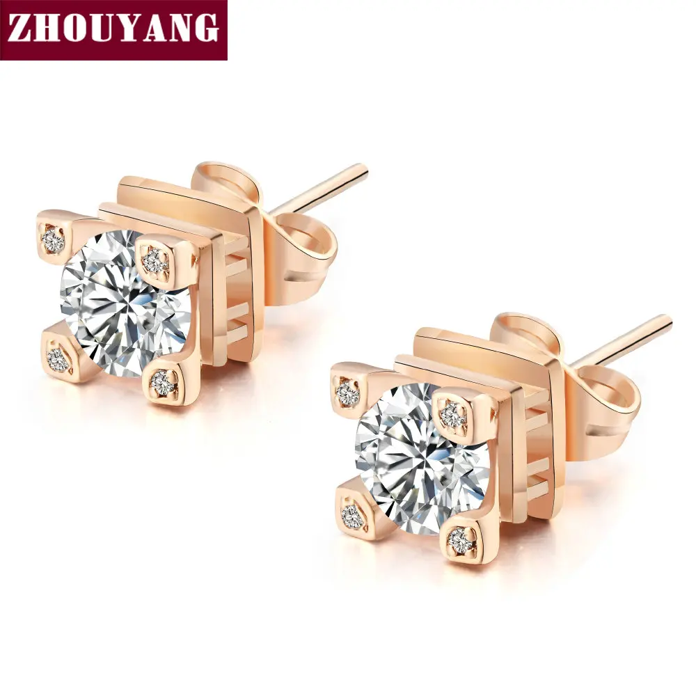 

Top Quality Eiffel Tower Stud Earring Rose Gold Color Made with Genuine Austrian Crystal ZYE516 ZYE515