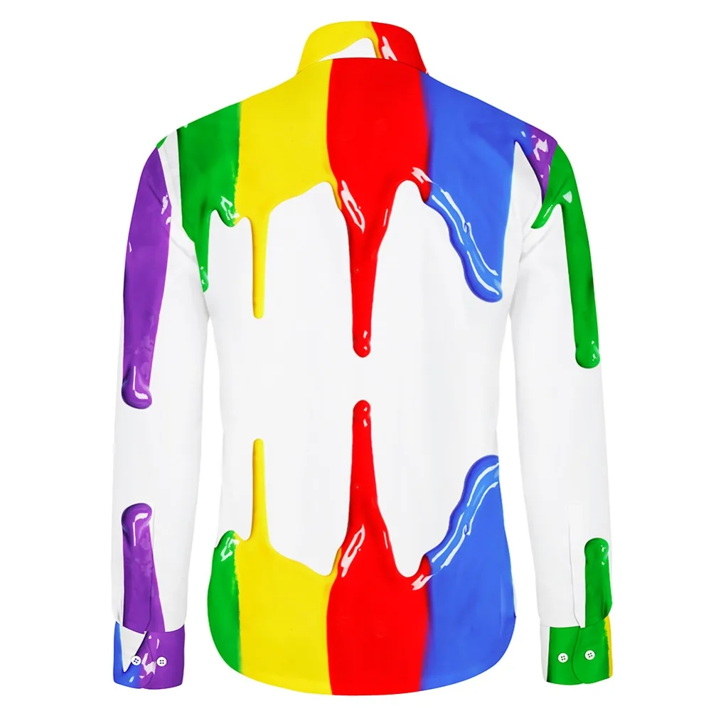 Cloudstyle Для мужчин; рубашка с длинными рукавами 3D гавайская рубашка Camisa печатных море КИТ Забавные топы уличная мода Homme хлопковые рубашки