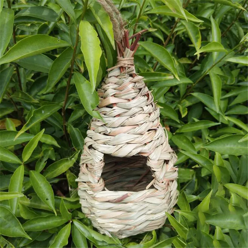 

Natural Grass Bird Nest Small Bird House Canary Cage Bird Egg Container Breeding Nest Pet Bird Bed Decorative Cages