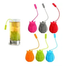 Творческий мультфильм Силиконовые Сова Чай заварки инструменты Чай фильтры Infusor фильтр многоразовые Чай сумка отрывными листами Кухня аксессуары