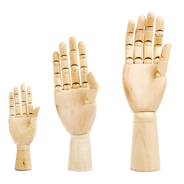 Female Male Movable Wood Hand Mannequin Hand Black Brown Wooden Hand Watch  Gloves Ring Wallet Jewelry Display Hand