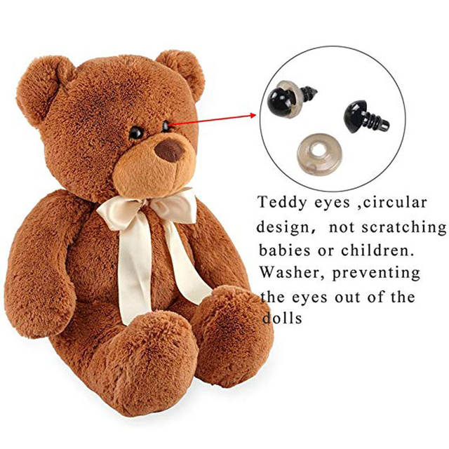 100pcs 6-12mm Black Plastic Crafts Safety Eyes for Teddy Bear Soft Toy Animal Doll Amigurumi DIY Accessories