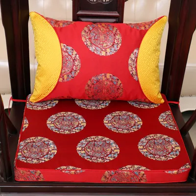 red round dragon Роскошные плотные китайские шелковые подушки для дивана подушка для сиденья Подушка для поддержки поясницы подушка для Кресла Подушка для кресла - Цвет: red round dragon