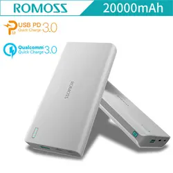 ROMOSS/Рим Ши sense6 + 20000 мАч повербанк двусторонней Быстрая зарядка Поддержка PD QC3.0 Стандартный мобильный телефон внешний Мощность банк