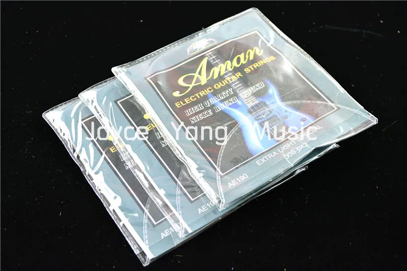 

3 Sets of Aman AE190/200 Electric Guitar Strings 1st-6th Strings 009-042(010-046) Extra Light Special Strings Free Shipping