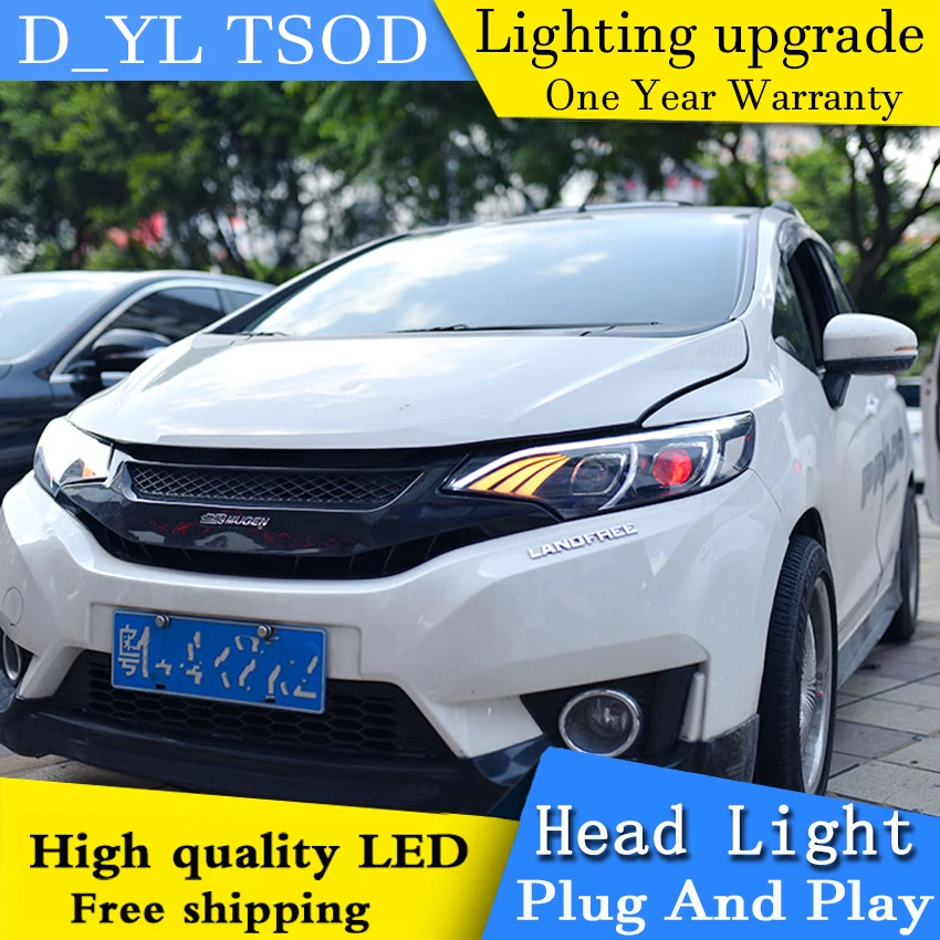 DY_L Автомобиль Стайлинг фара для Honda Fit- светодиодный фары DRL H7/D2H HID Xenon Биксеноновые линзы