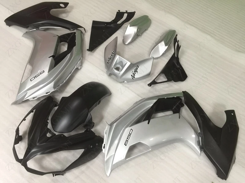 Комплекты всего тела для Kawasaki ER 6F 2012 2016 Серебристые черные Обтекатели 16