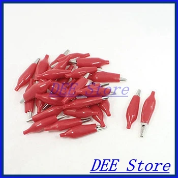 

Red Boot 45mm Length Electric Test Lead Alligator Clips 30 Pcs