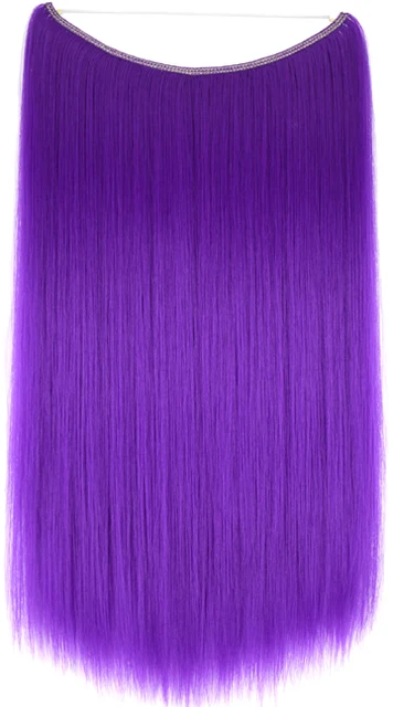 TOPREETY Heat Resistant Synthetic Hair 100gr Silky Straight Elasticity Invisible Wire Halo Hair Extensions 8006 51P