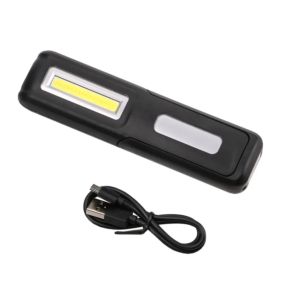 USB Перезаряжаемый светодиодный светильник-вспышка, рабочий светильник, стоячий фонарь, COB Lanterna, магнитный крючок, встроенный аккумулятор, дисплей питания, ремонтная Рабочая лампа - Испускаемый цвет: Black