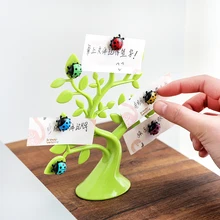 Vanzlife Kreative glück baum marienkäfer magneten foto clip notes ordner kühlschrank mikrowelle magnetischen aufkleber