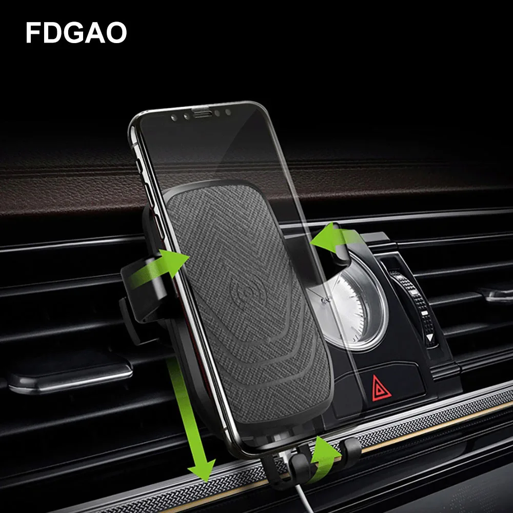 

FDGAO QI Fast Wireless Charger Car Charging Stand For Samsung Galaxy Note 8 S8 S9 Wireless Charging Phone Holder for iPhone X 8