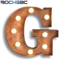 BOCHSBC Logo G letras luces de pared Vintage empresa lámparas de pared proyecto nuevo diseño Metal arte LED lámpara para sala de estar