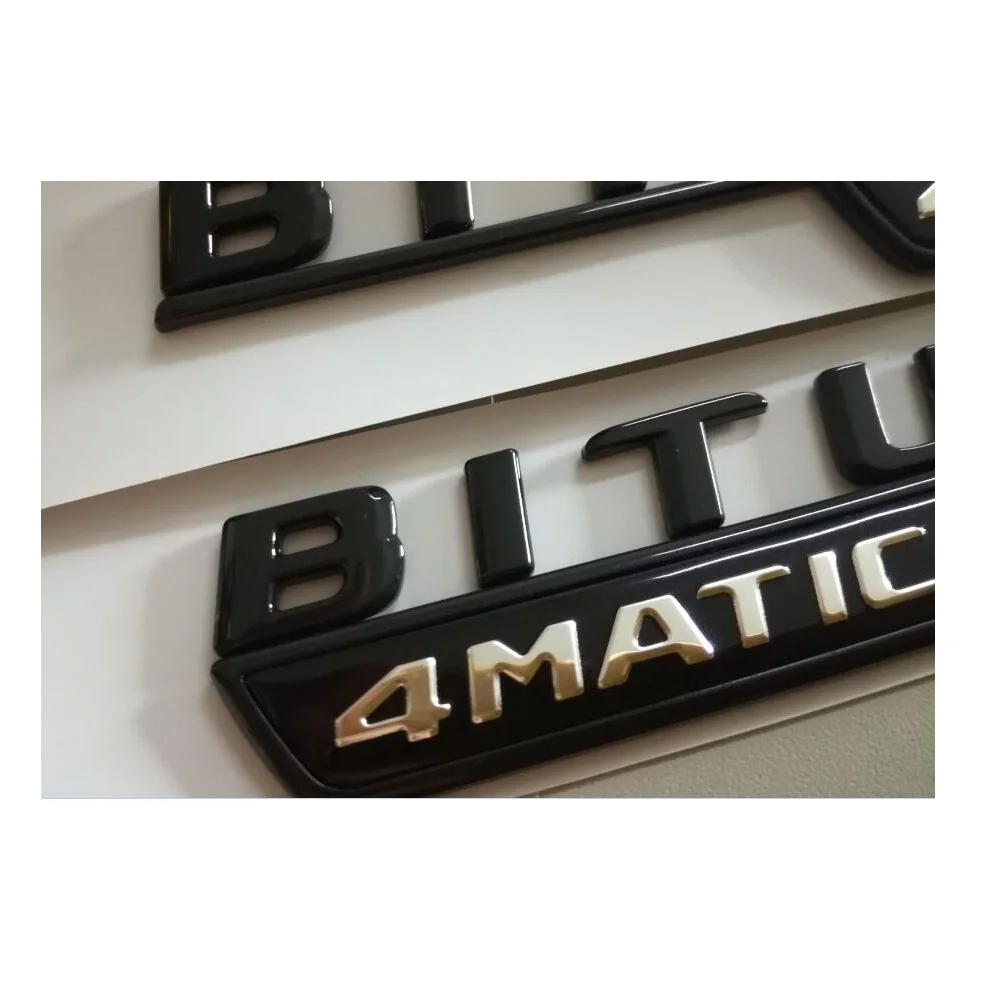 1 paire de badges turbo 4matic chrom/és pour garde-boue Benz.