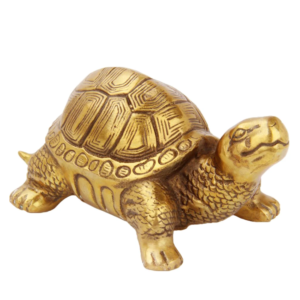 Chinese Traditional Fengshui Coins Money Attractor Decor Figurines Statue Figure Craft Golden Plated 3-7inch	