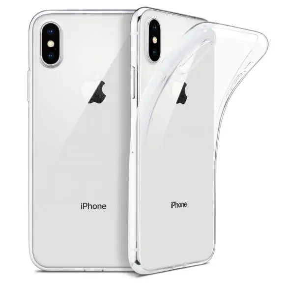 

For iPhone X XR XS Case, Slim Clear Soft TPU Cover Support Wireless Charging for Apple 5.8" iPhone X 6 6s 7s 8 8s plus