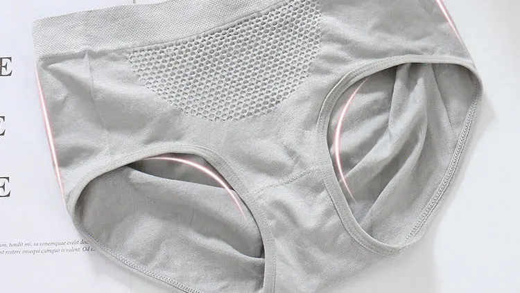 Women Pure Cotton Panty Mid Waist Breathable Trigonometric Panties Female Seamless Underwear Body Shaping Briefs Dropship (6)