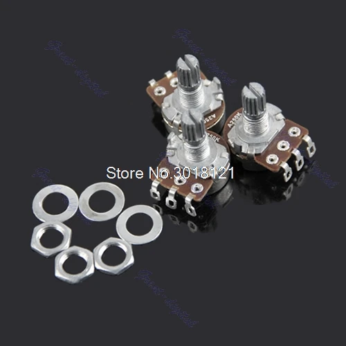

9pcs/lot New Guitar Potentiometer A250k Split Shaft Pots Audio Tone Switch Control