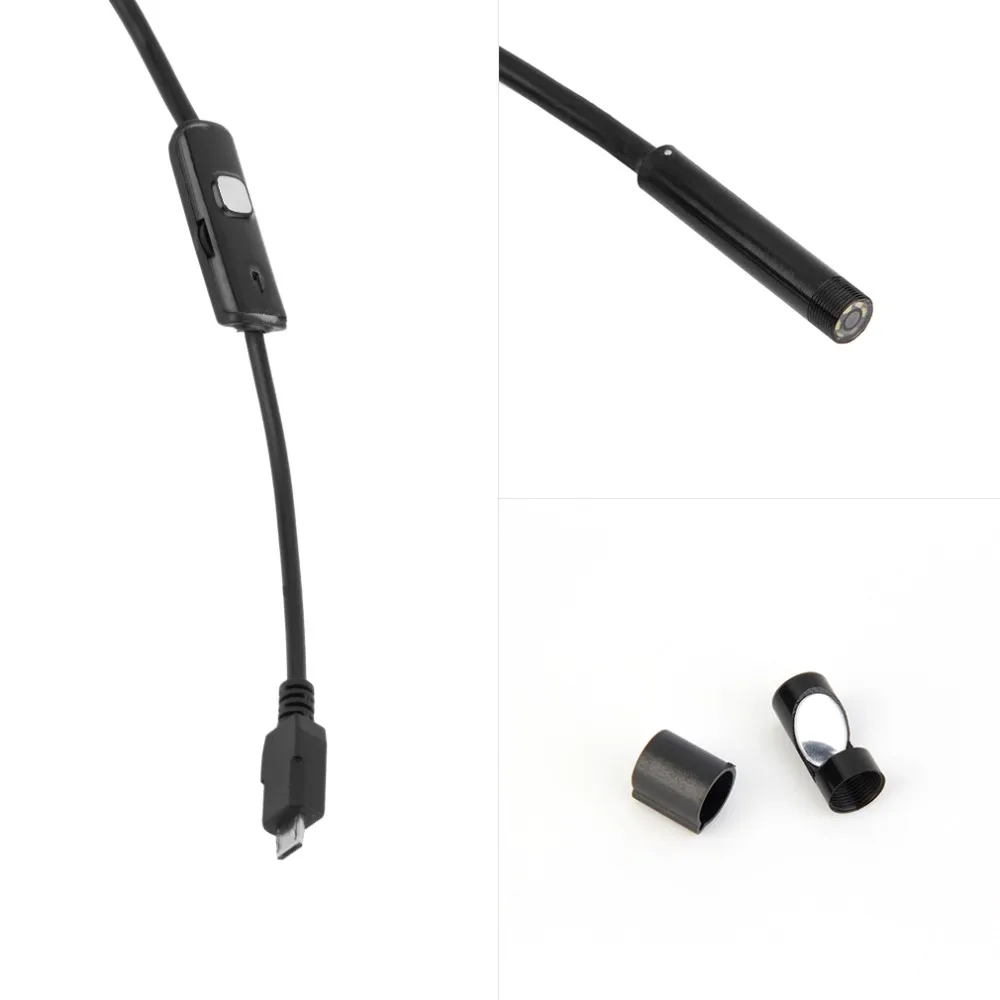 2018 Новый 1 м/7 мм объектив USB кабель мини жесткая Инспекционная камера змеиная трубка водостойкий эндоскоп бороскоп с 6 светодиодный ами для