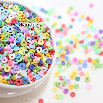 

Tanduzi 1000g Wholesale Mix Color Round Polymer Clay Accessories Cute Polymer Slices Beads Jewelry DIY Home Decoration