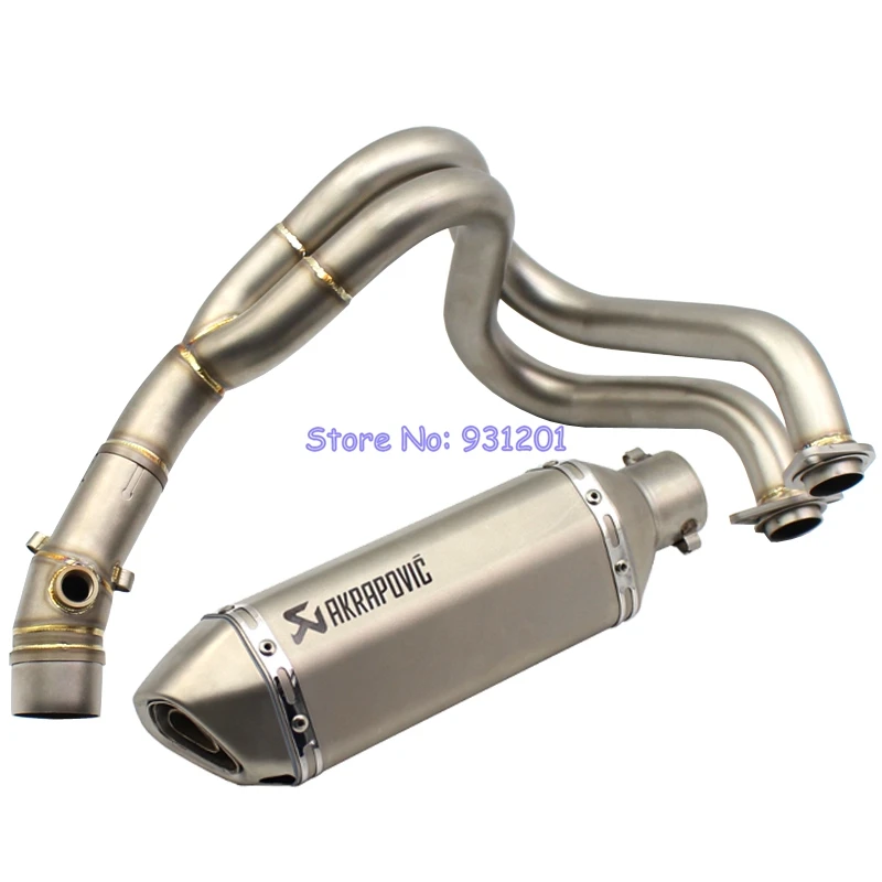 

Motorcycle Exhaust Pipe System for Kawasaki ER6N ER6F NINJA650R (2012-2016) Front Pipe Headers Mid Pipe Akrapovic Muffler Escape