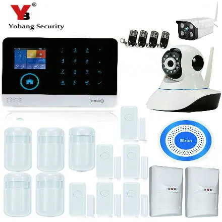 

YoBang Security WIFI GSM RFID Home Office Intruder Alarm Surveillance Security System Wireless IP Camera Alert Smoke Fire Sensor