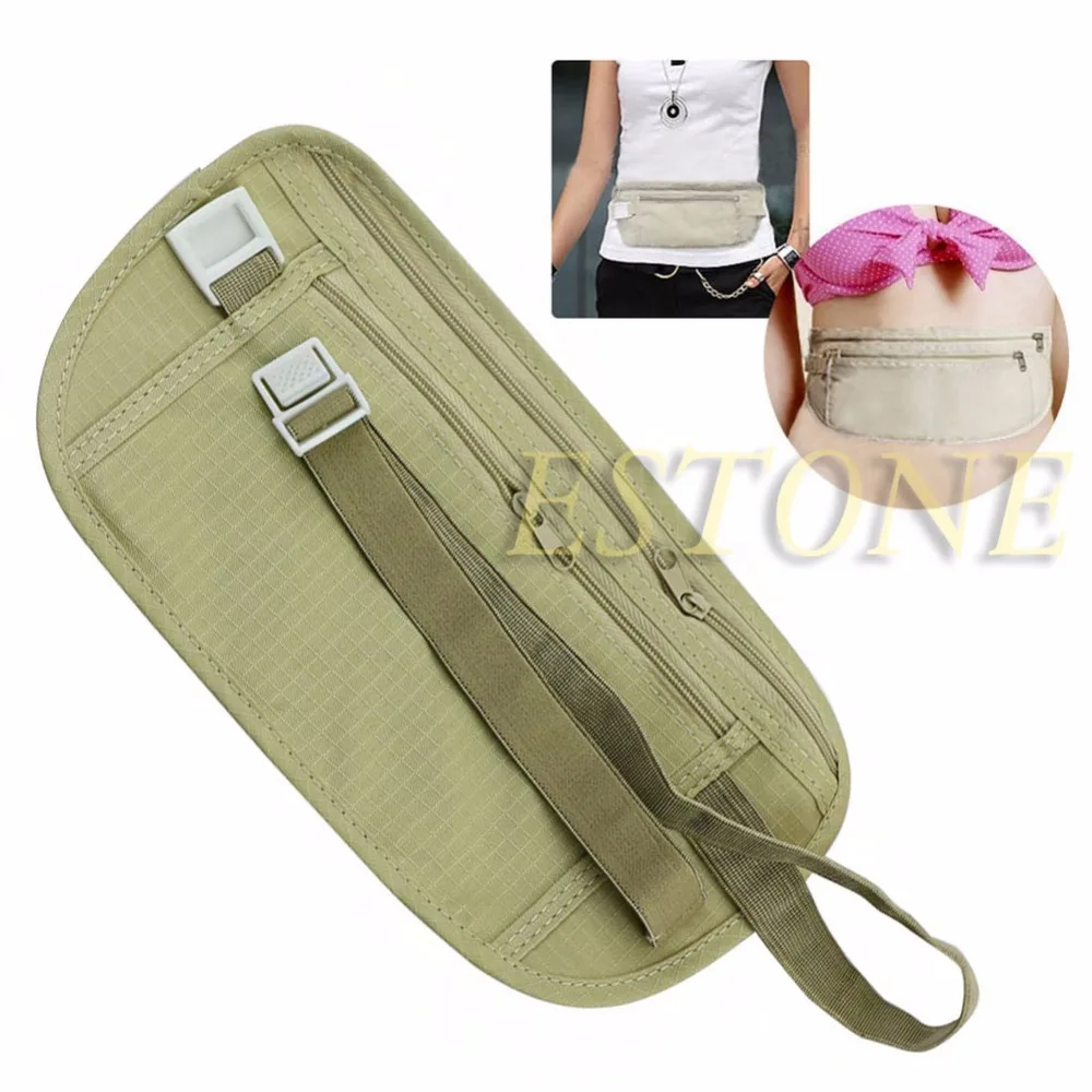 جديد القماش حقيبة سفر الخفية محفظة لجواز السفر المال حزام خصر حقيبة ضئيلة سر الأمن المال السفر حقيبة التخزين