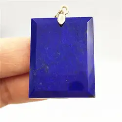 Натуральный Natural Pendant кулон женский Мужской юбилей вечерние новый подарок 32x25x6 мм синий прямоугольник камень кристалл ожерелье кулон AAAAA