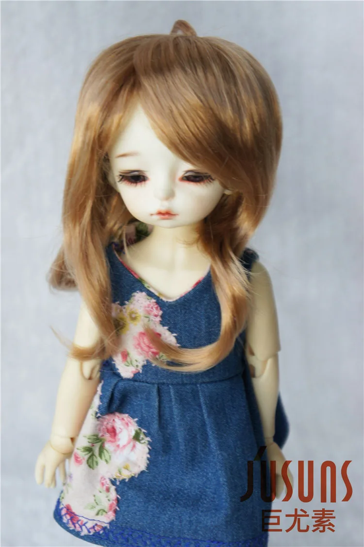 

JD176 1/6 Synthetic mohiar doll wigs Long updo pigtail wig 6-7inch toy wig YOSD doll accessories