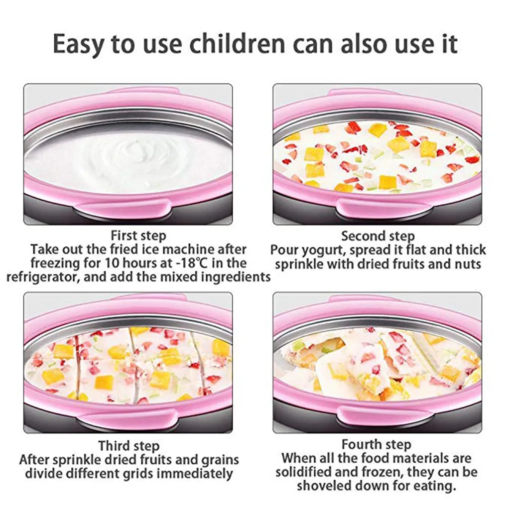 Мини-мороженое, жареная машина для льда, поднос для домашнего мороженого, пищевой коврик, домашняя машина для производства снежного льда