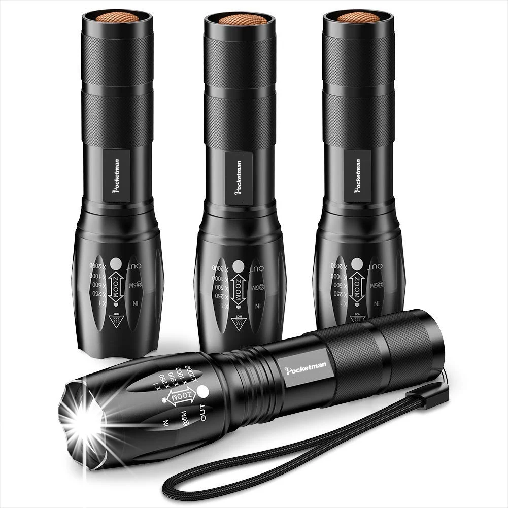

12000LM Powerful LED Flashlight 1/2/3/4 Pcs XML L2 V6 with 5 Modes Zoomable Torch Linterna Waterproof Flashlights for Camping