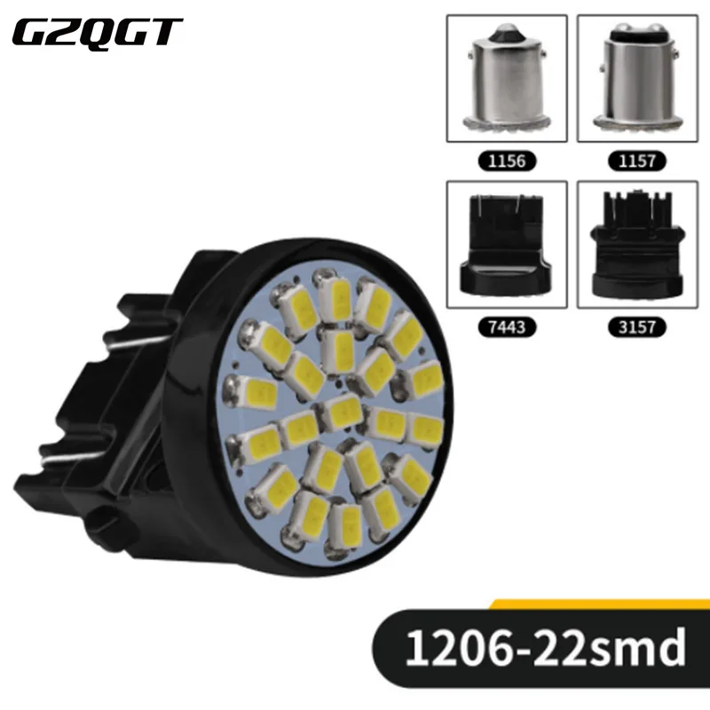 

1X 1156 1157 P21/5W BAY15D 3157 7440 22 SMD 3014 LED car Auto DRL Tail Side Indicator Lamp Brake Lights Bulb free shipping
