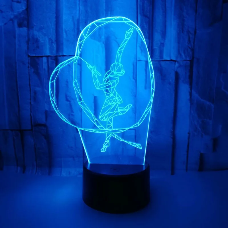 

YIMIA Eurhythmics dancer Player 3D LED Night Light Novelty Gifts 7 Colors LED Desk Table Touch Base USB Lamp Kids Gift