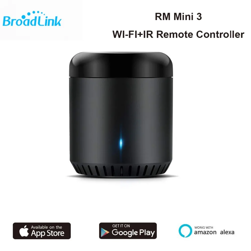 

Broadlink 2018 New RM-Mini3 Black Bean Universal Remote Wi-Fi + IR Controller App Control Compatible with Alexa