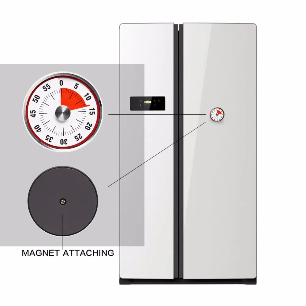 Stainless Steel Magnets Fridge Kitchen Timer Clock Mechanical Reminder Sport New Timers Tools 2019 New Stainless Steel Magnets Fridge Kitchen Timer Clock Mechanical Reminder Sport New Timers Tools 2019 New