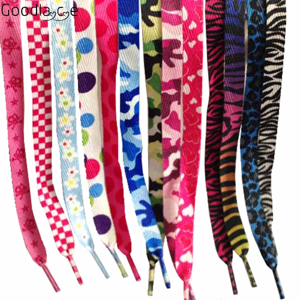 

Lovely Hot Prints Boys Girls Flat Shoelace Shoelaces Shoe Lace Decor with Patterns 26 Choices